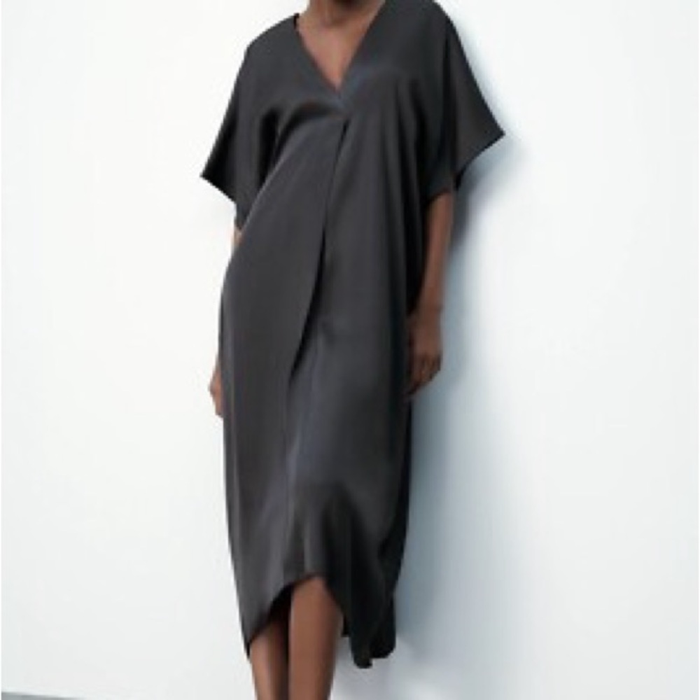 Zara Black V-Neck Dress